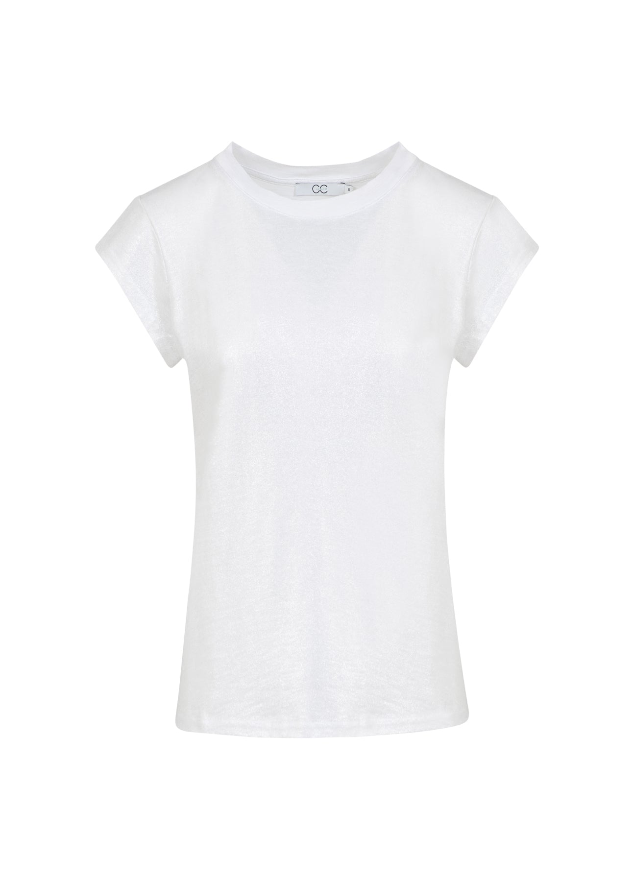 CC HEART METALLIC T-SHIRT - KORT ÆRME - White/silver