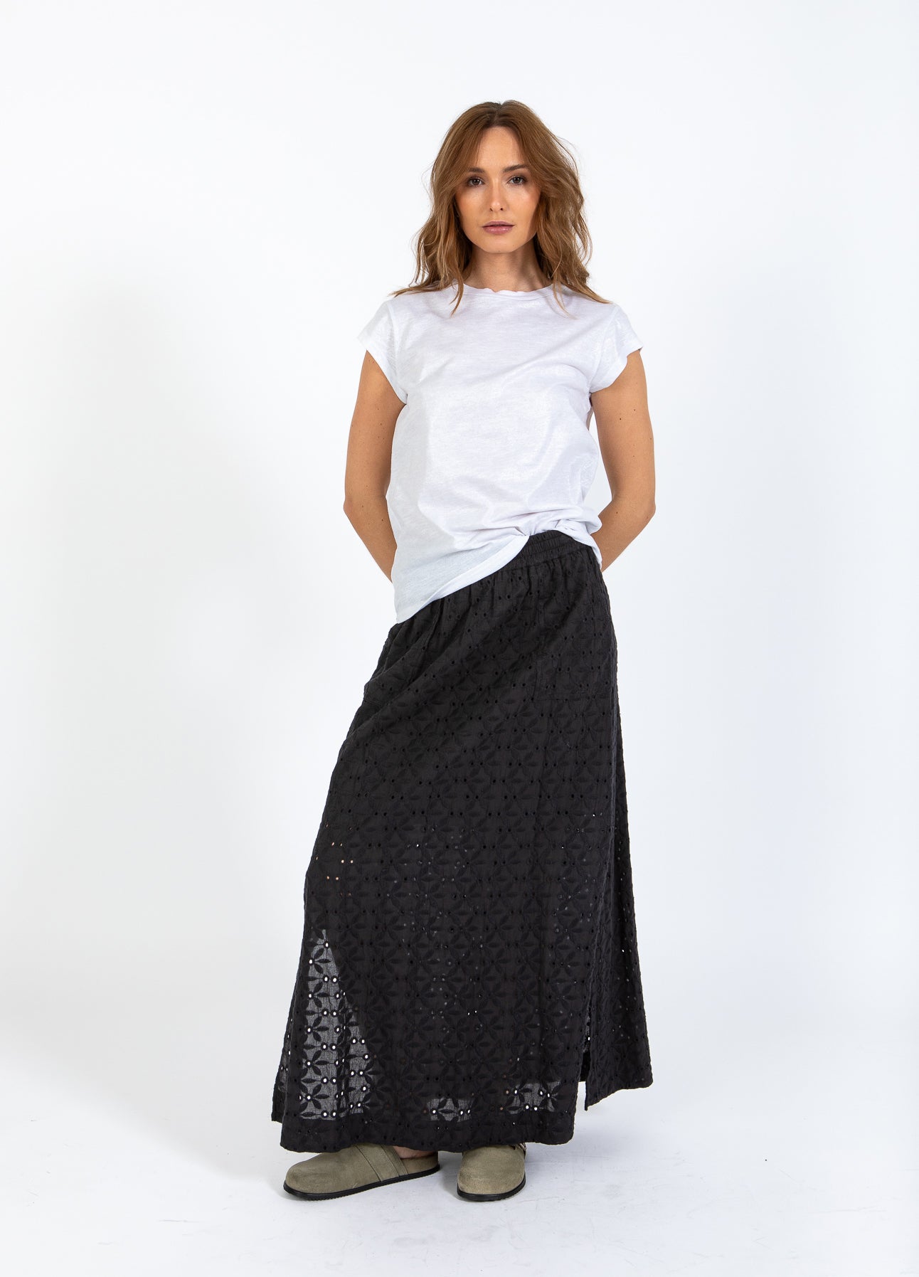 CC HEART METALLIC T-SHIRT - KORT ÆRME - White/silver