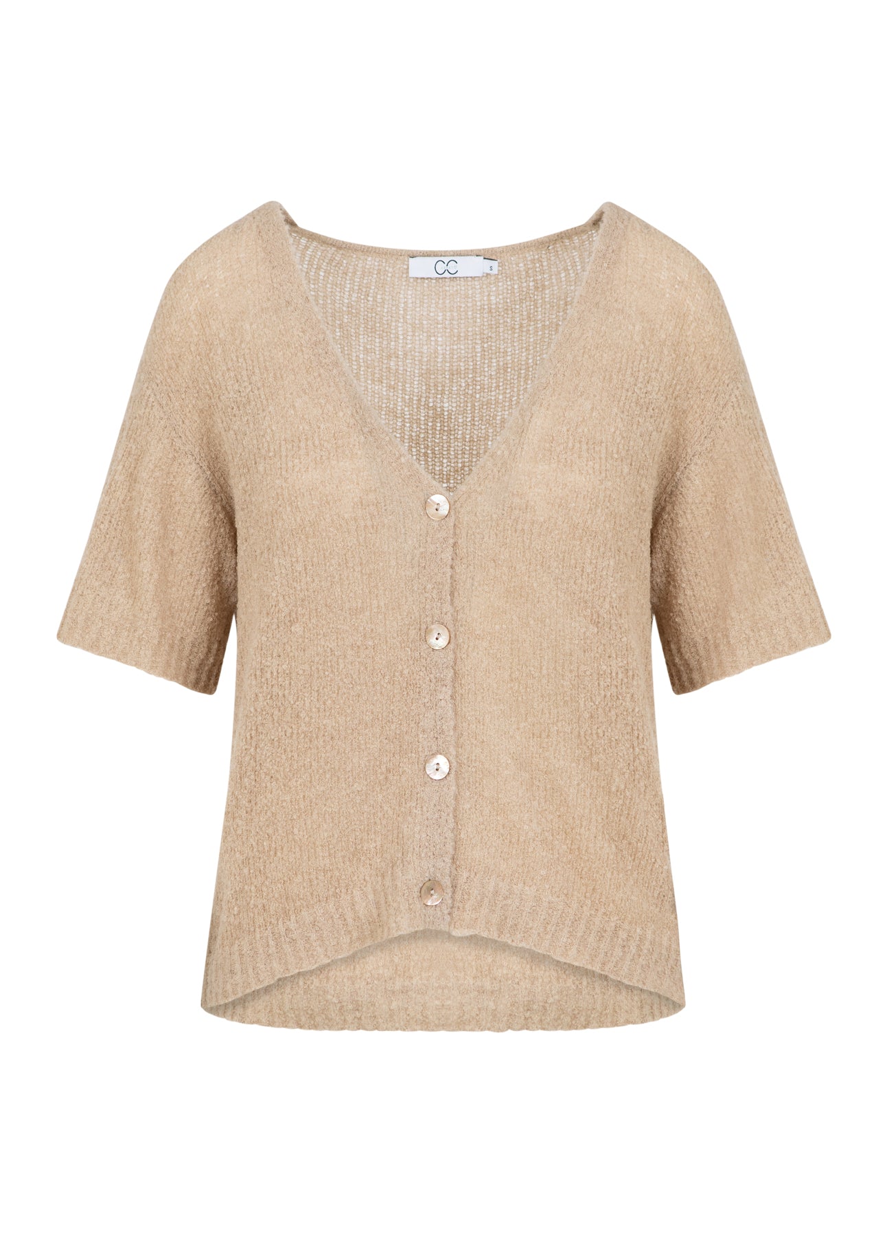 CC HEART ROSELYNN CARDIGAN MED V-UDSKÆRING - Sand