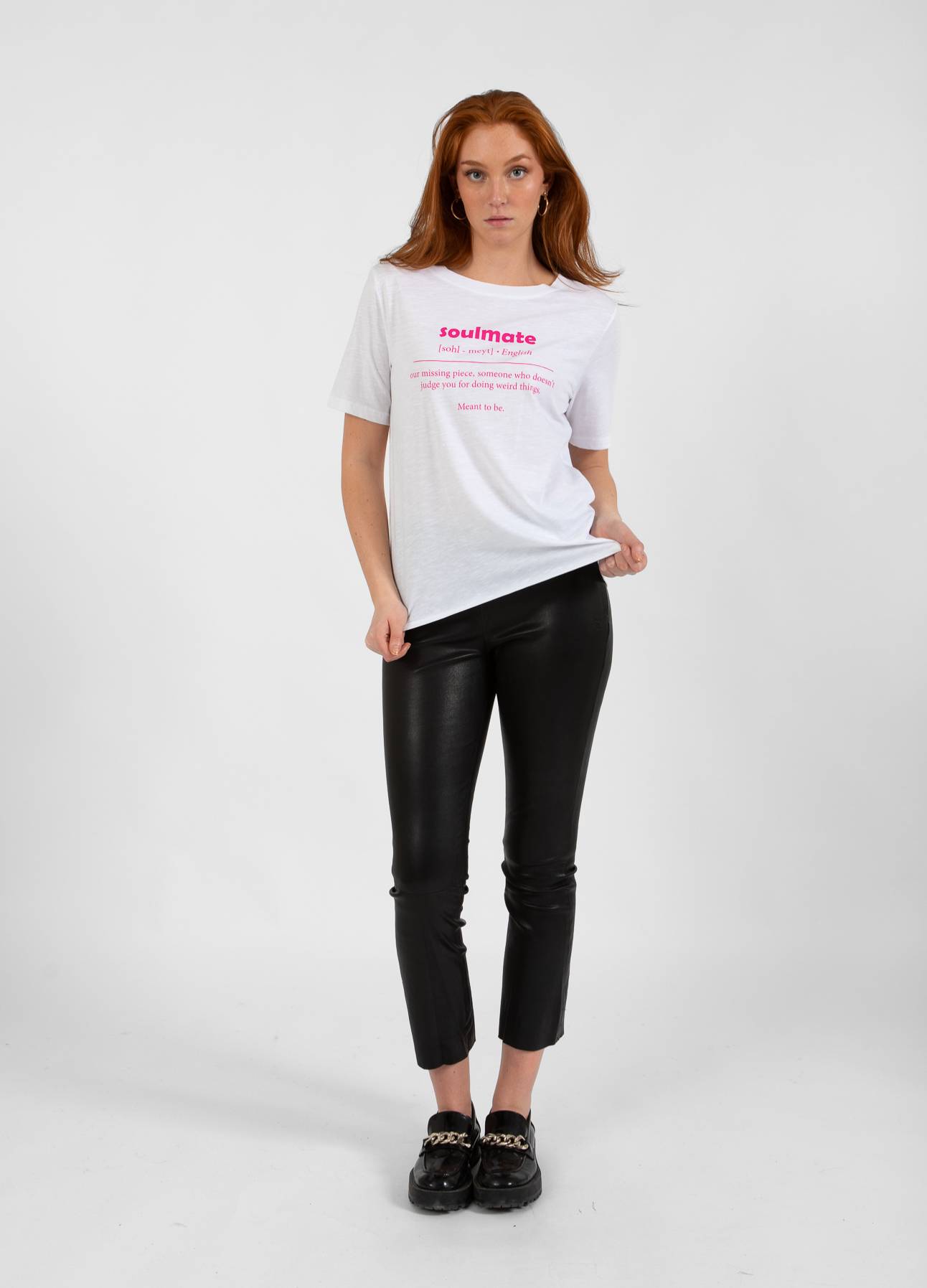 CC HEART SOULMATE T-SHIRT - MELLEM ÆRME - White Levere