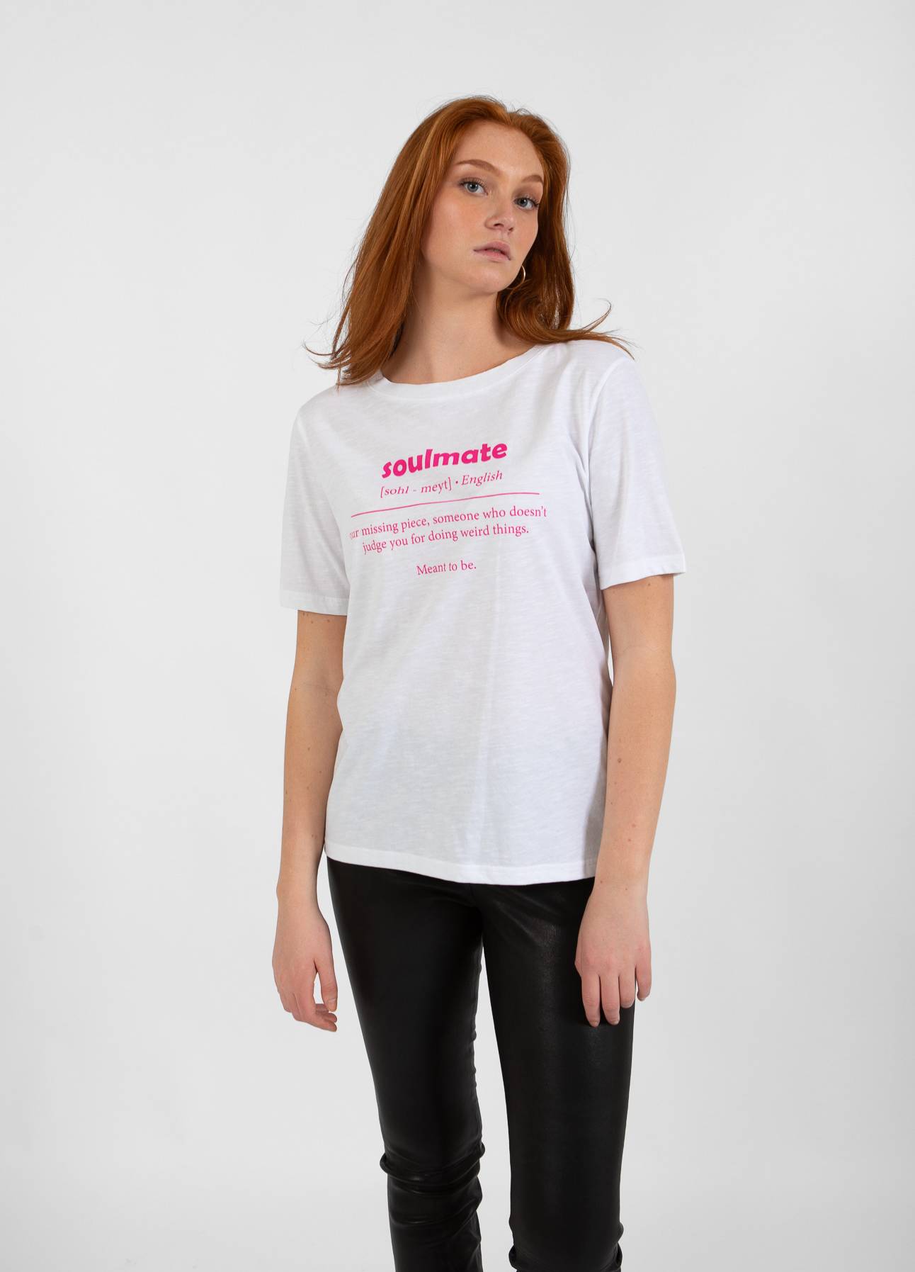 CC HEART SOULMATE T-SHIRT - MELLEM ÆRME - White Levere