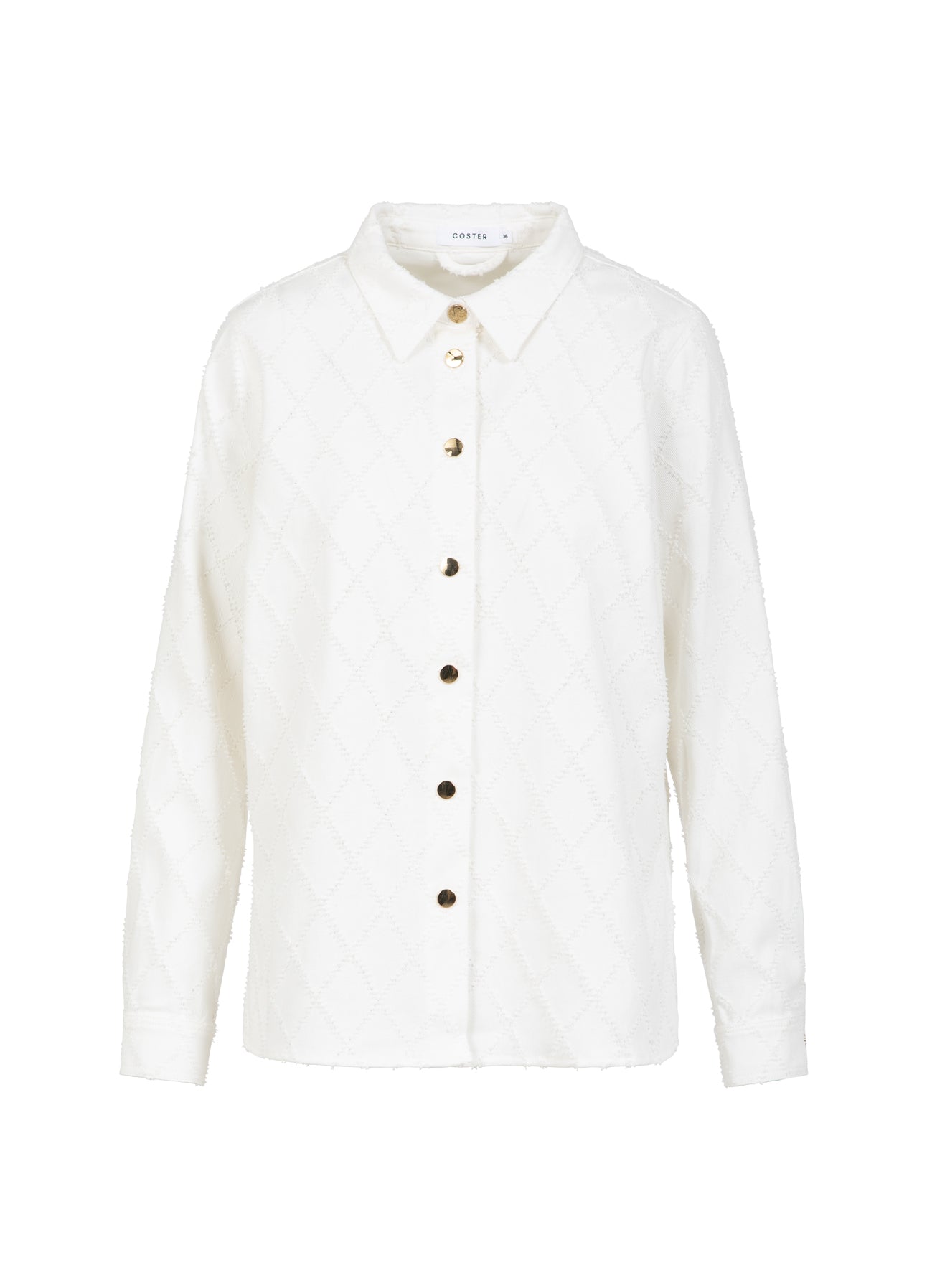 DENIM SKJORTE MED STRUKTUR - White