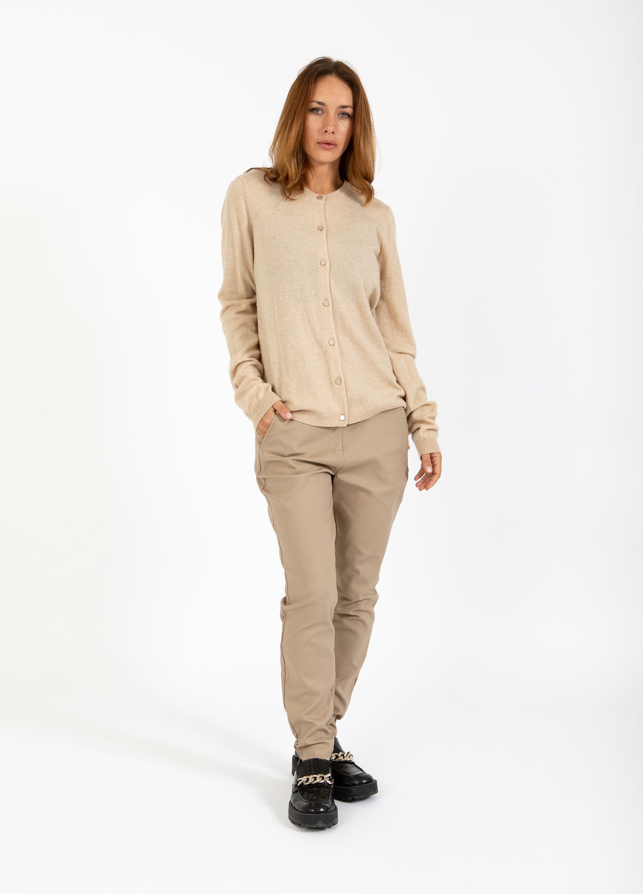 KASHMIR CARDIGAN - Desert sand