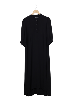 PRE-LOVED MAXI KJOLE MED KNAPPER OG TALJEBÅND - Black