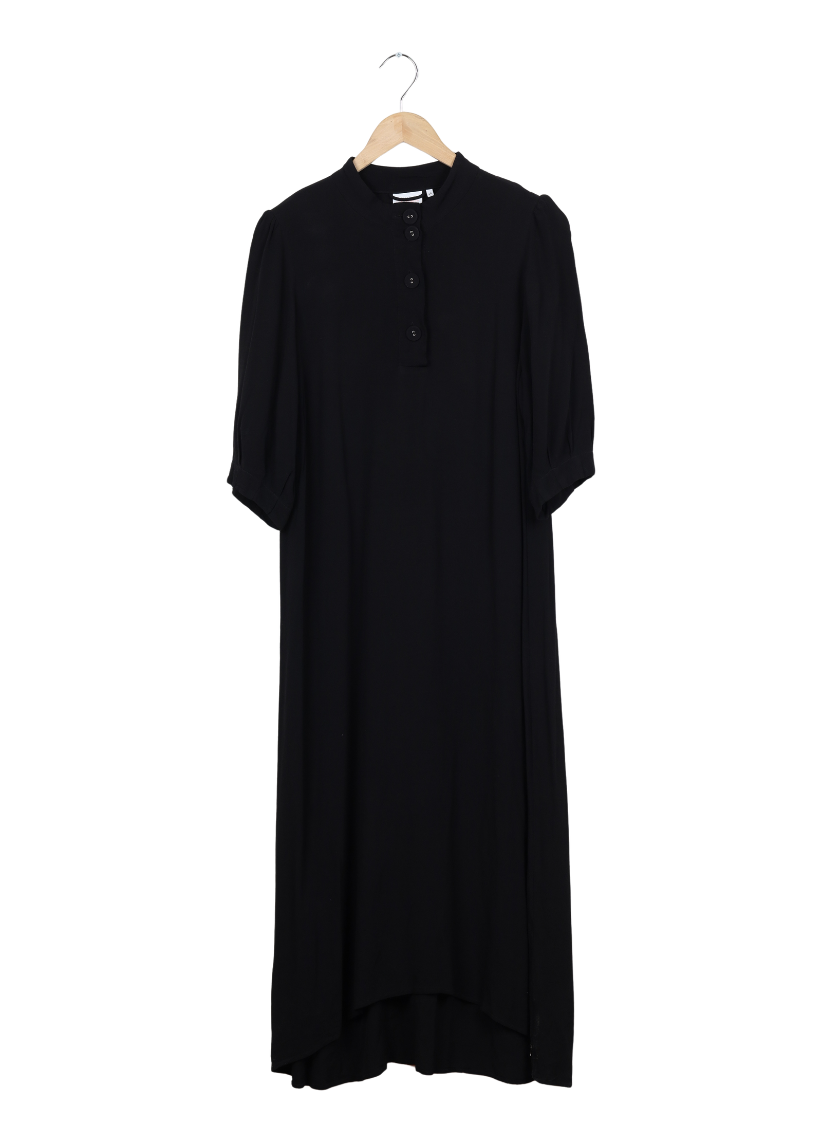 PRE-LOVED MAXI KJOLE MED KNAPPER OG TALJEBÅND - Black