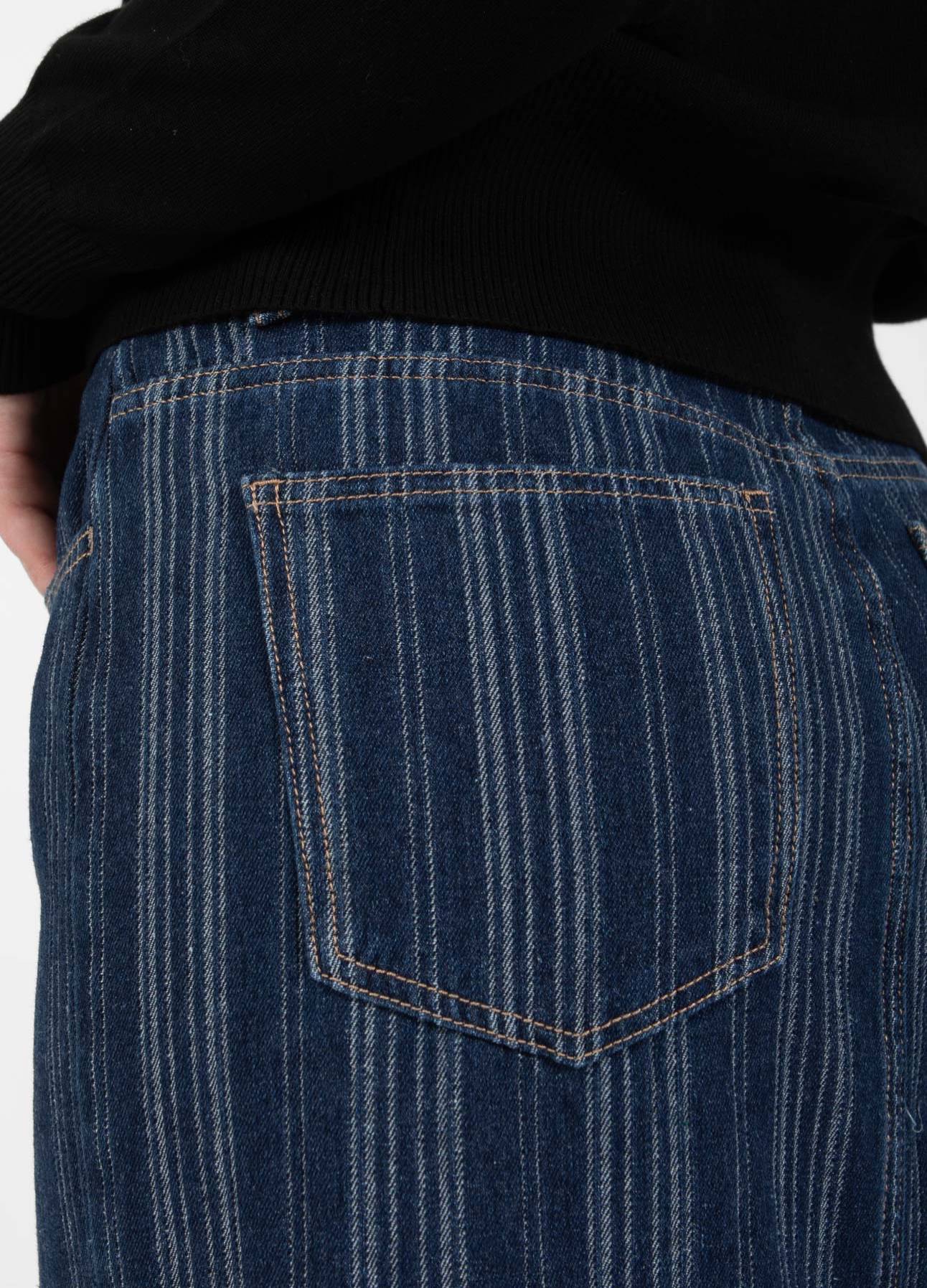 CC HEART ALAIA LANG NEDERDEL - Dark blue stripe denim Online Hot Salg