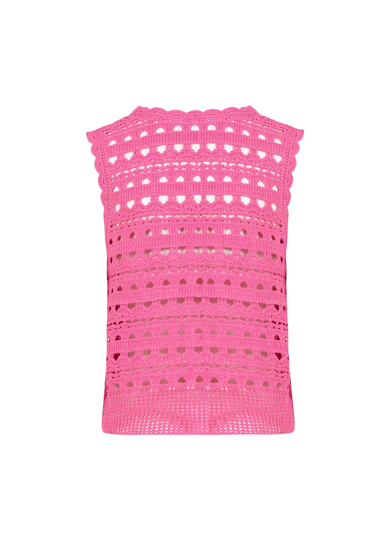 STRIKKET POINTELLE VEST - Bon bon pink