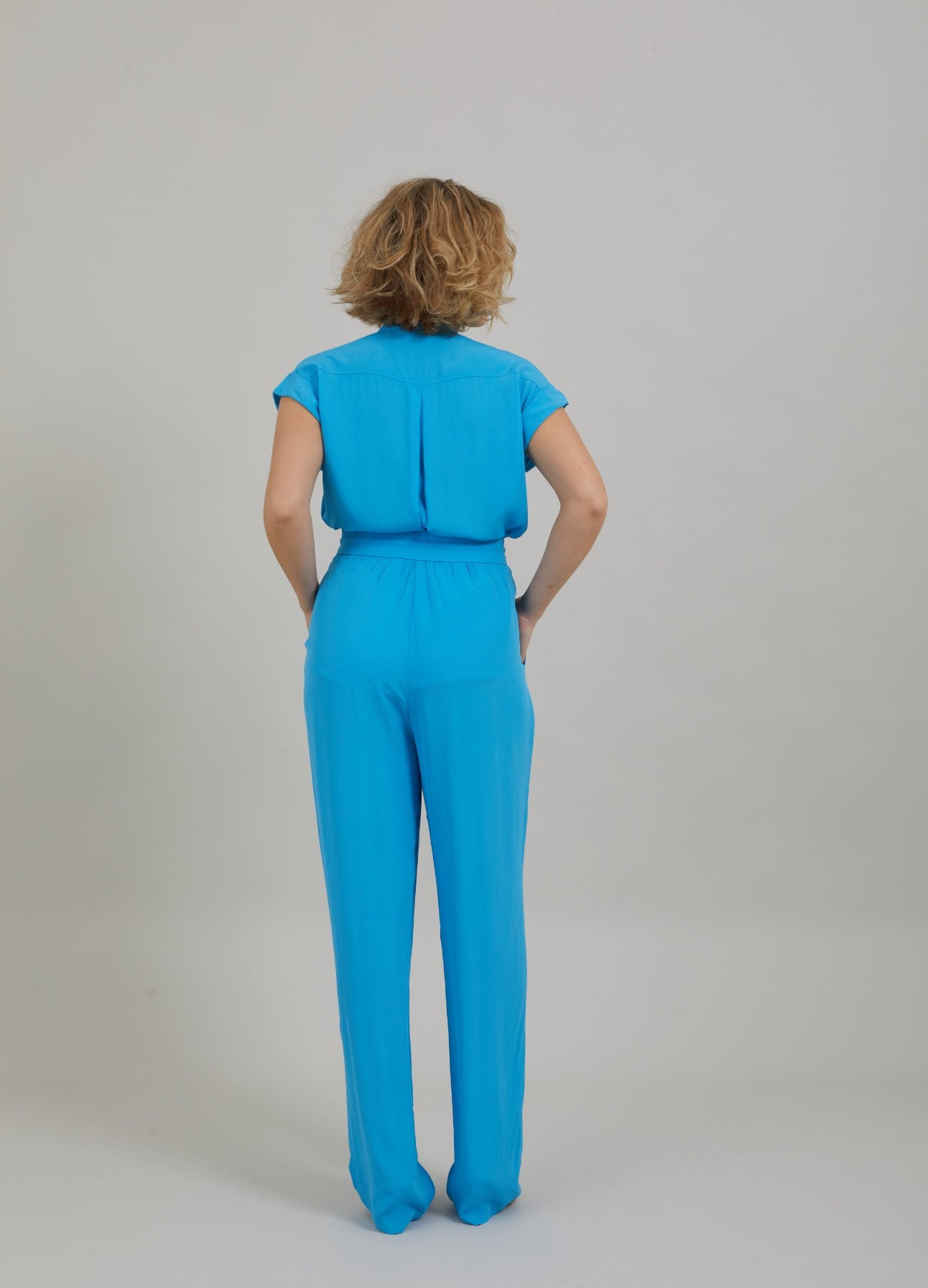 BUKSER M. LÆG OG I ACETATE - STELLA FIT - Blue lagune