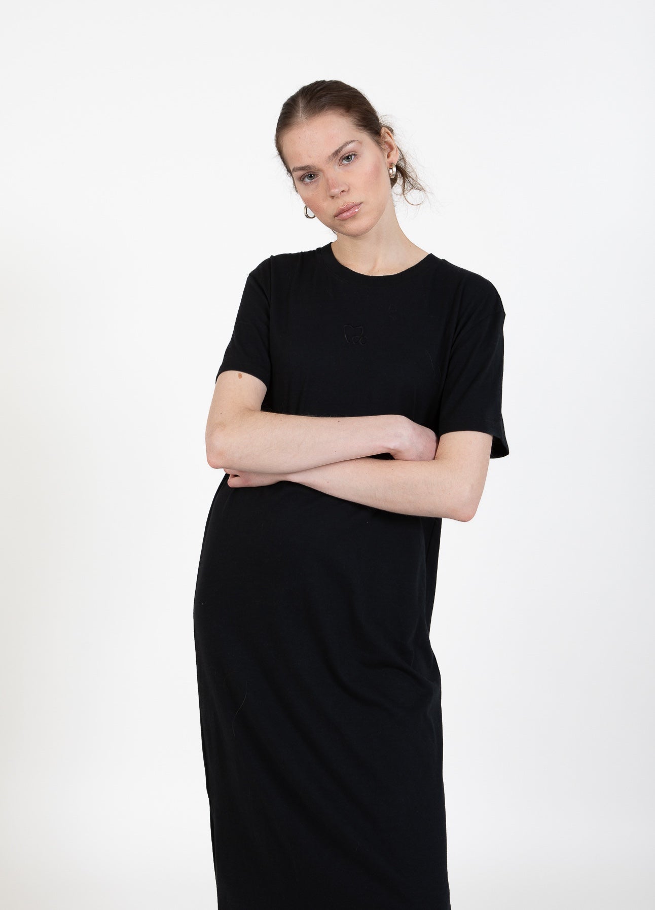CC HEART LOGO T-SHIRT KJOLE - Black