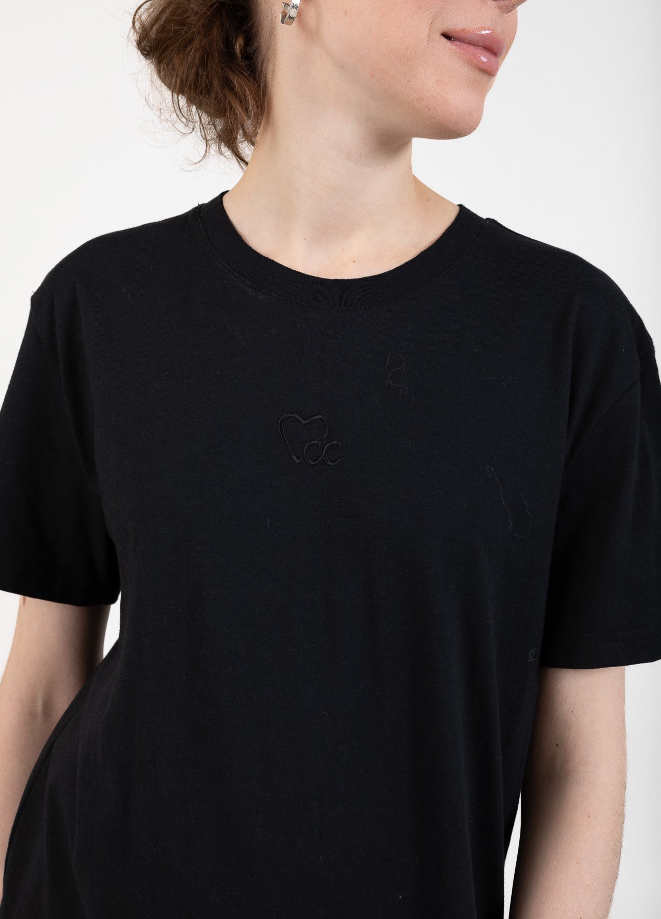 CC HEART LOGO T-SHIRT KJOLE - Black