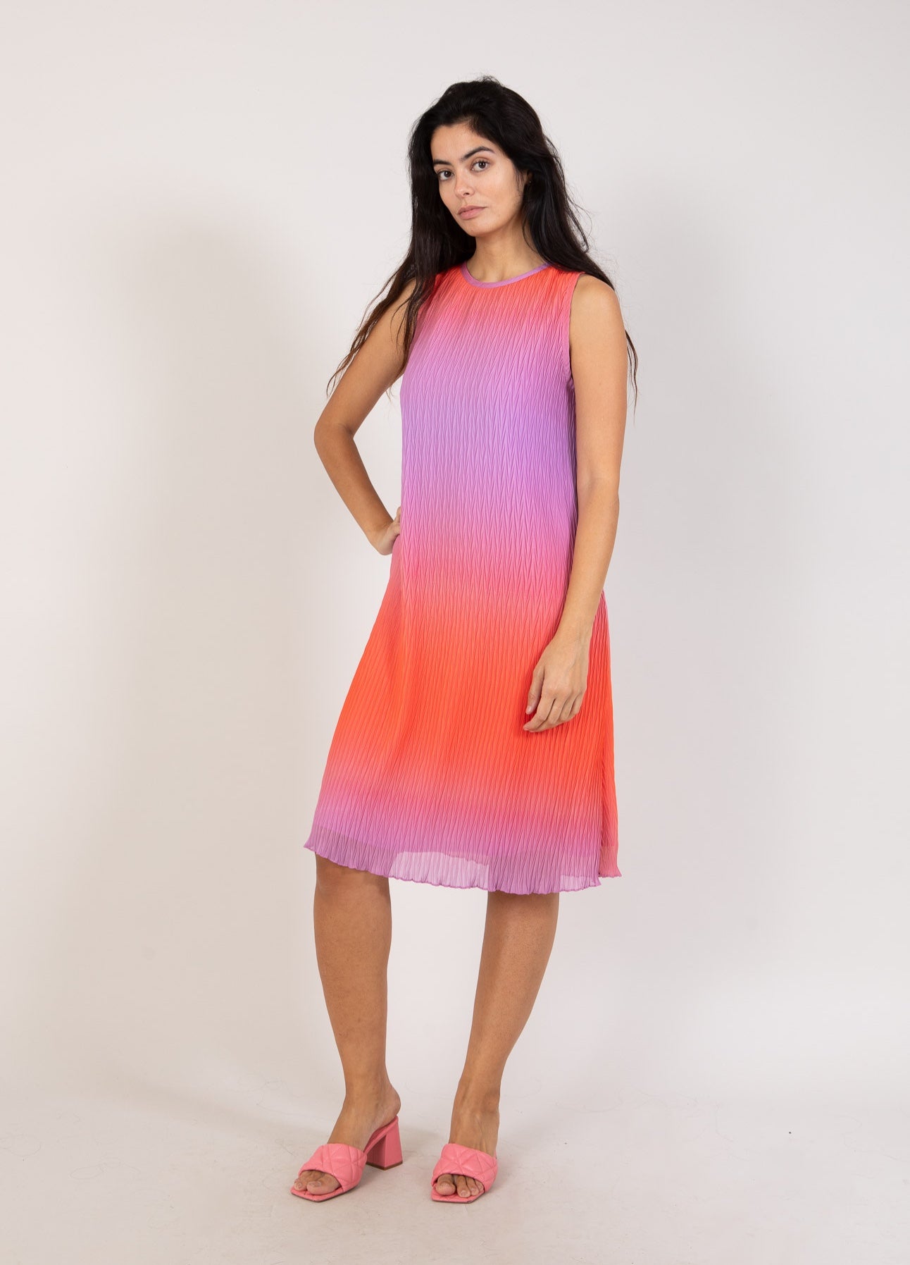 PLISSÉ KJOLER I DIP DYE - Two Color Plisse
