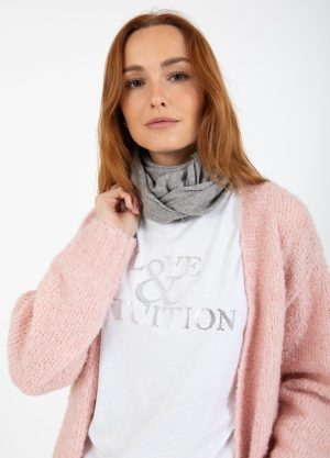 CC HEART SOFT TREKANT TØRKLÆDE - Grey melange