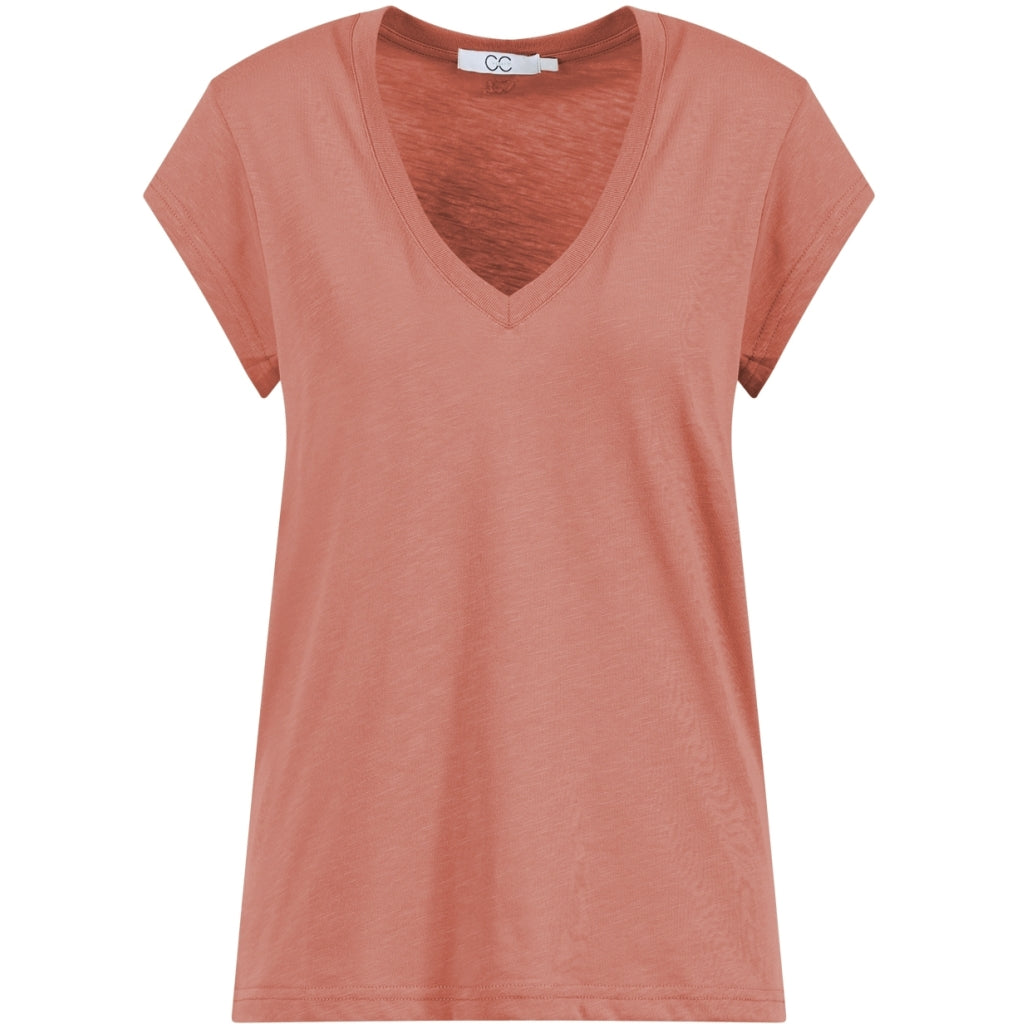 CC HEART V-HALS T-SHIRT - Rose clay på udsalg