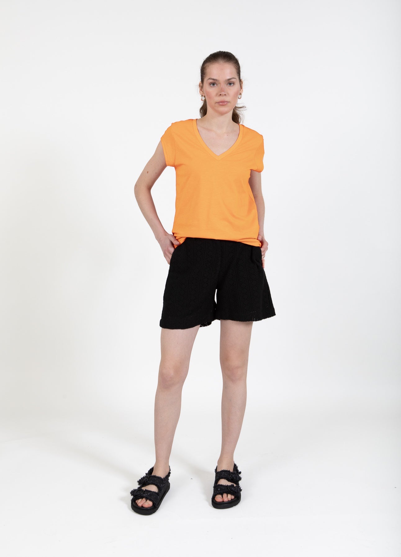 CC HEART V-HALS T-SHIRT - Sunset