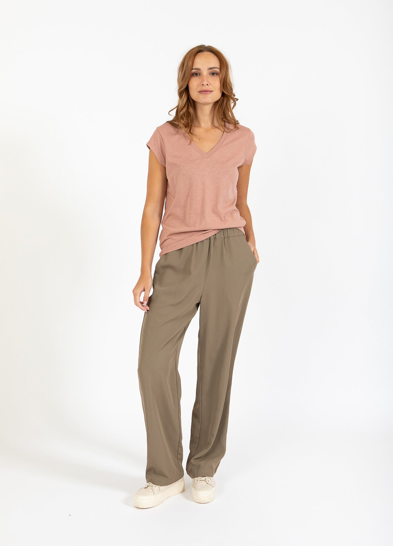 CC HEART V-HALS T-SHIRT - Washed rose