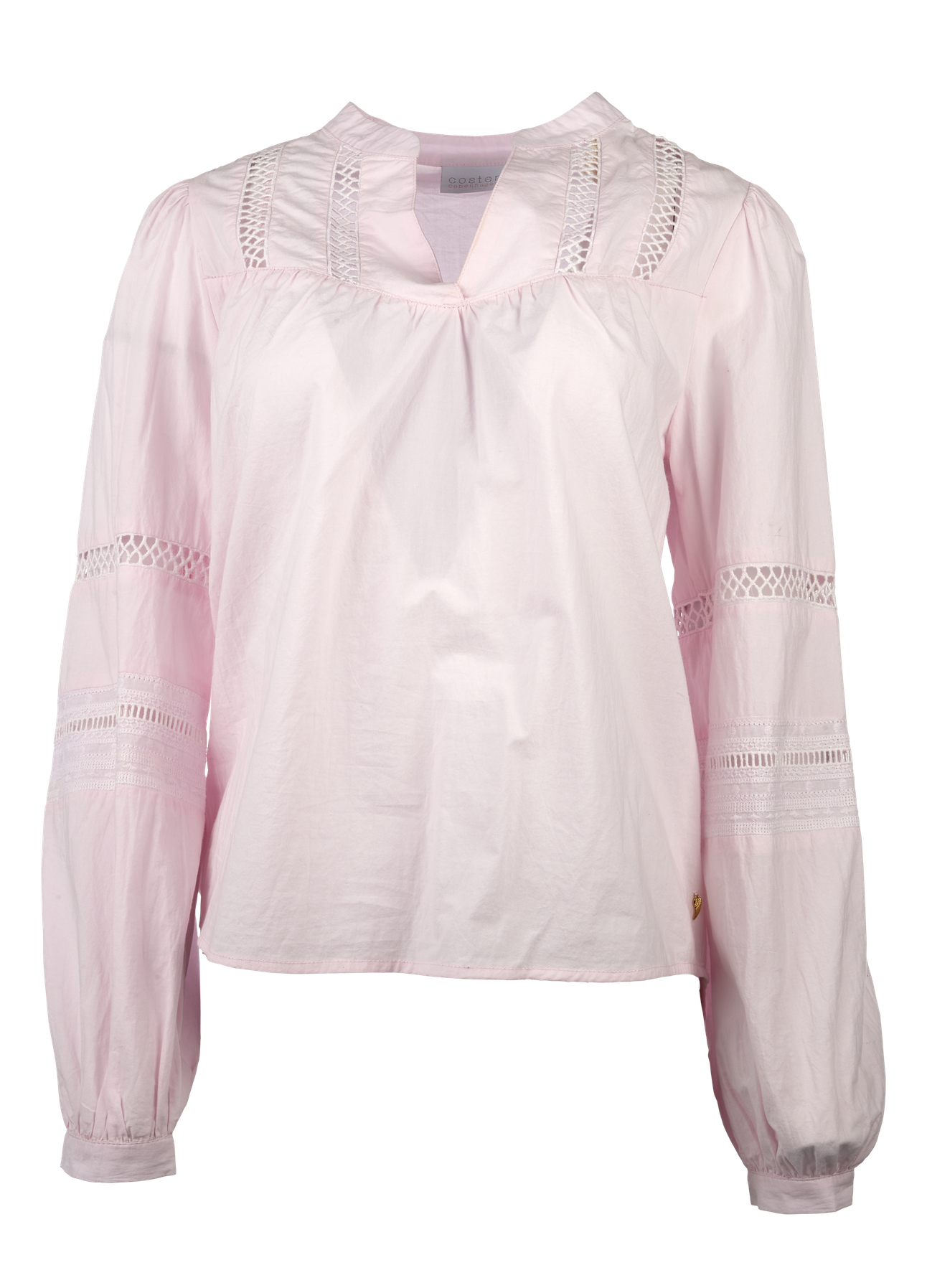 PRE-LOVED Bluse med blonde - Cloud rose