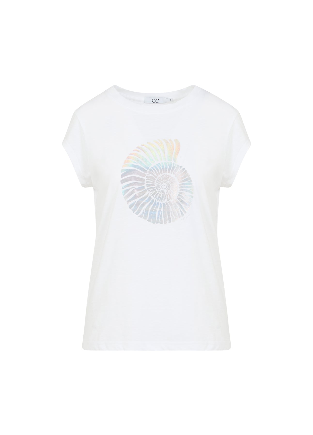 CC HEART SHELL TEE - KORT ÆRME - White