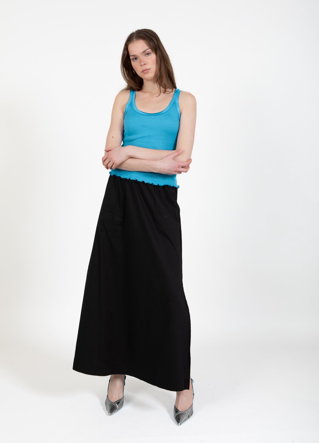 CC HEART SILKE-TOP - Blue lagune