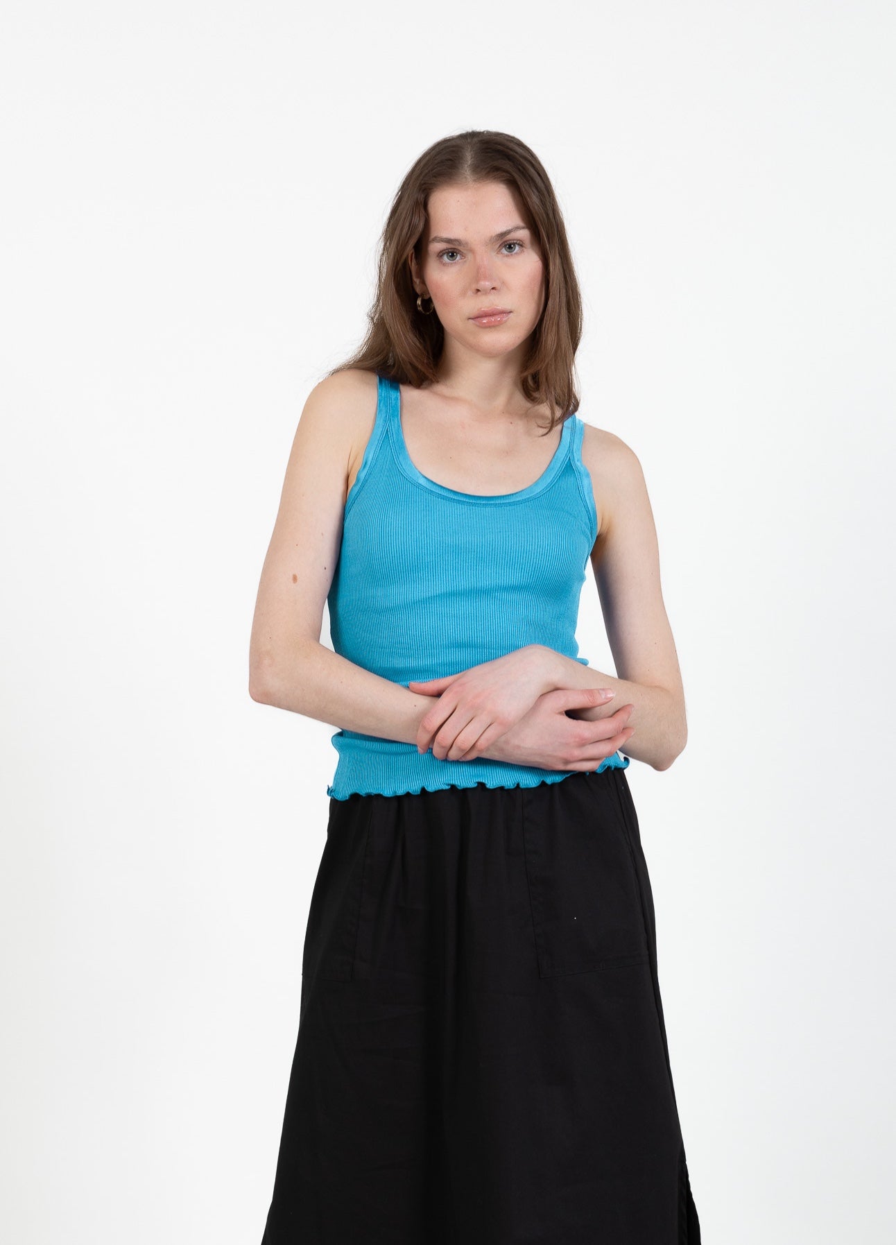 CC HEART SILKE-TOP - Blue lagune