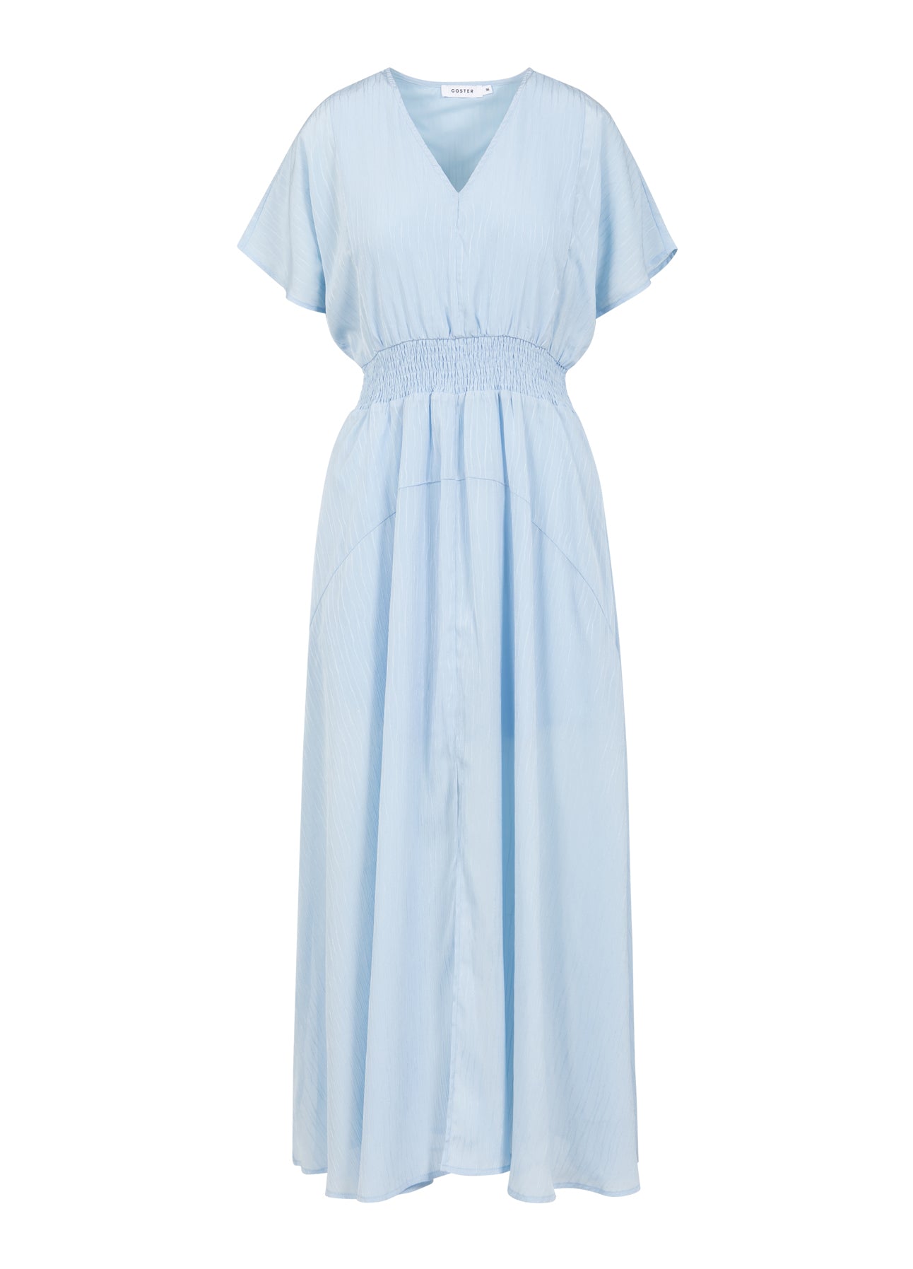 KJOLE MED SMOCK TALJE - Lake blue
