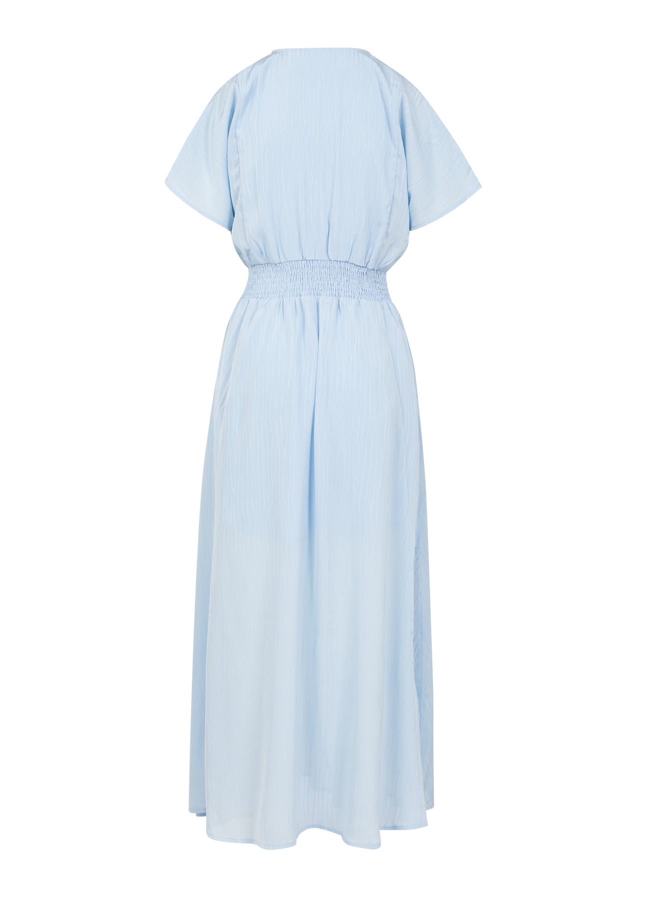 KJOLE MED SMOCK TALJE - Lake blue