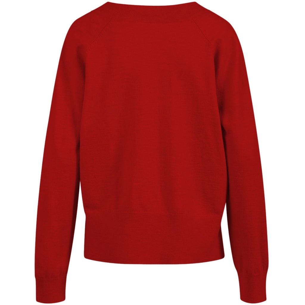 STRIKKET CARDIGAN - COMFY KNIT - Scarlet red