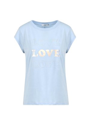 CC HEART LOVE T-SHIRT - KORTÆRME - Powder blue