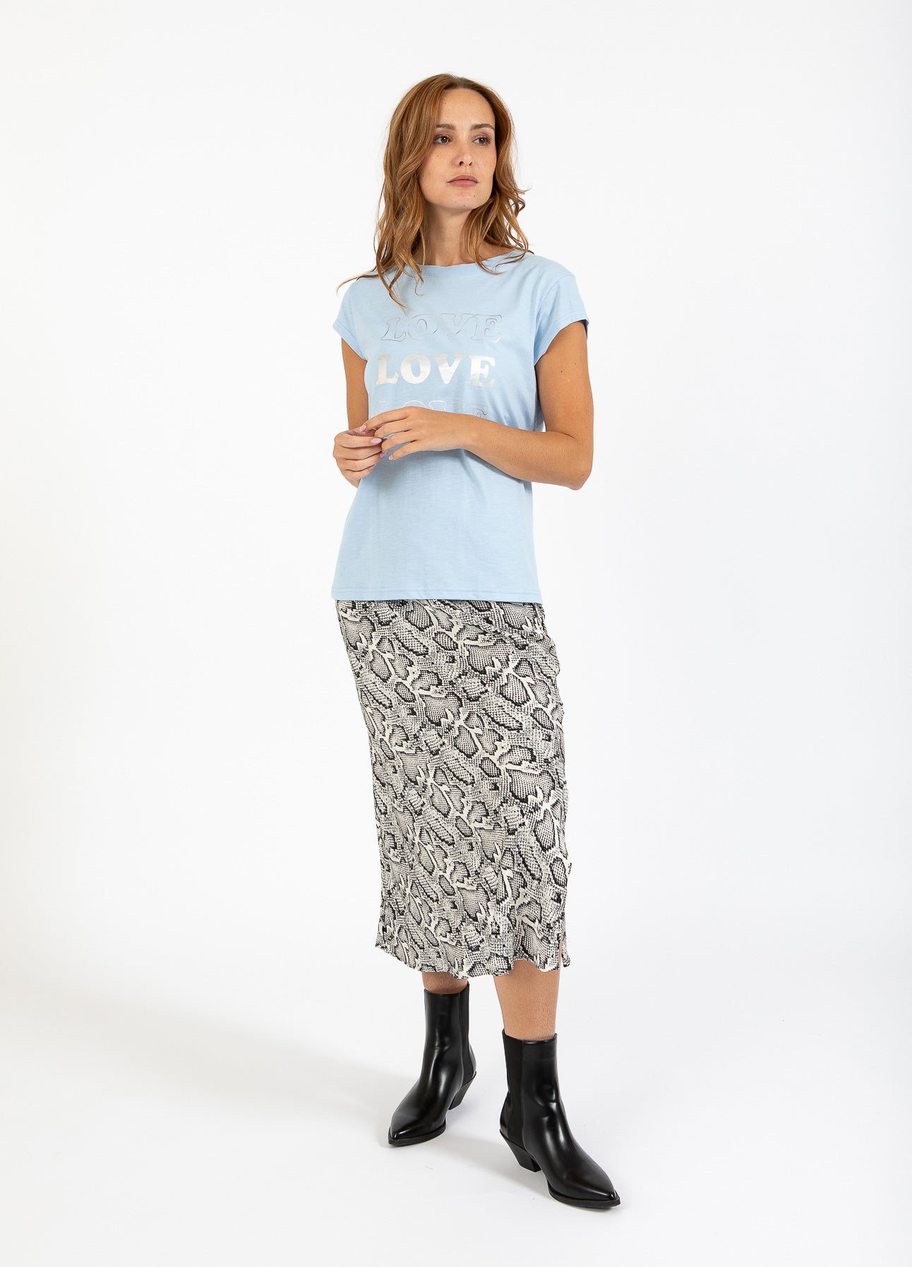 CC HEART LOVE T-SHIRT - KORTÆRME - Powder blue