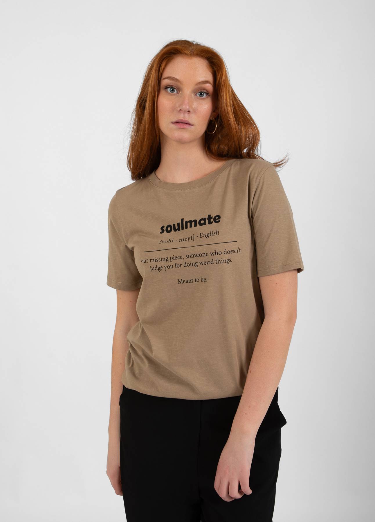 CC HEART SOULMATE T-SHIRT - MELLEM ÆRME - Warm Sand