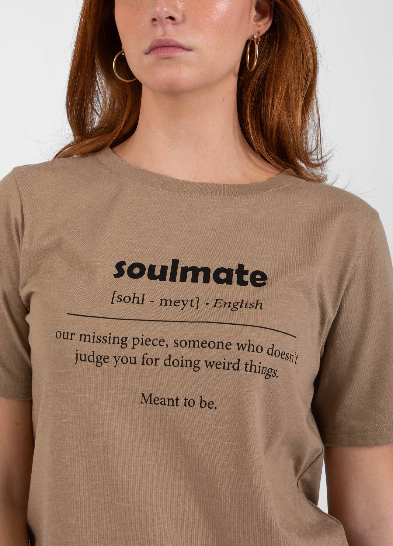 CC HEART SOULMATE T-SHIRT - MELLEM ÆRME - Warm Sand