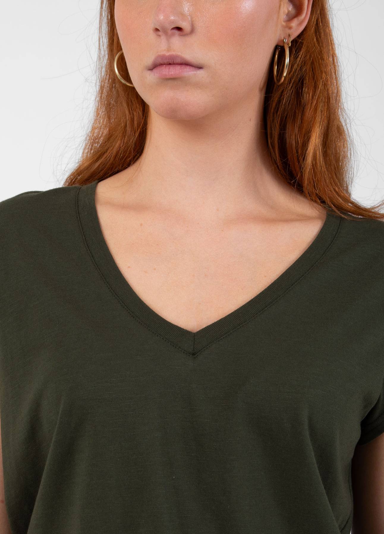 CC HEART V-HALS T-SHIRT - Hunter Green
