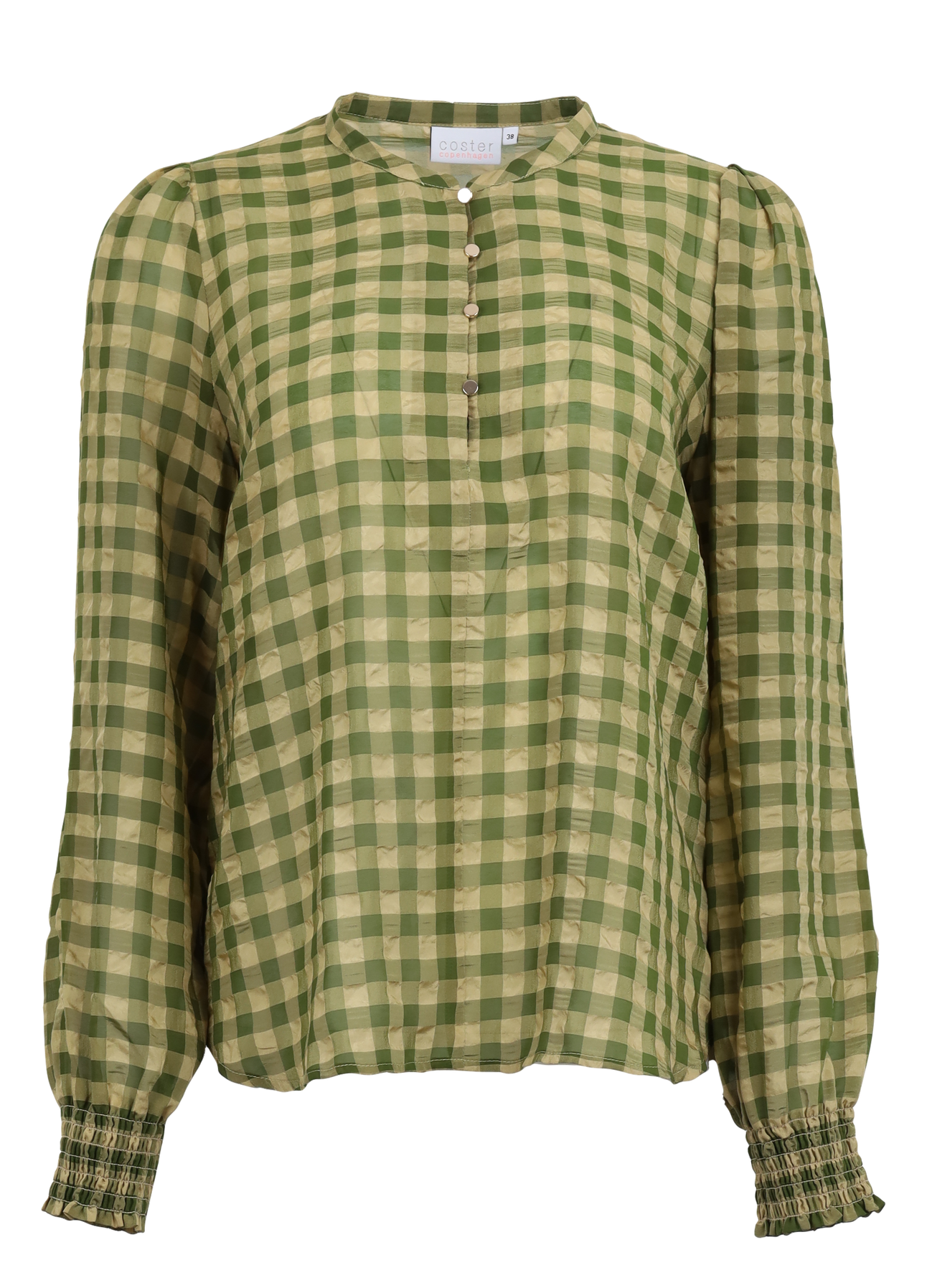 PRE-LOVED Top i grønne tern - Green