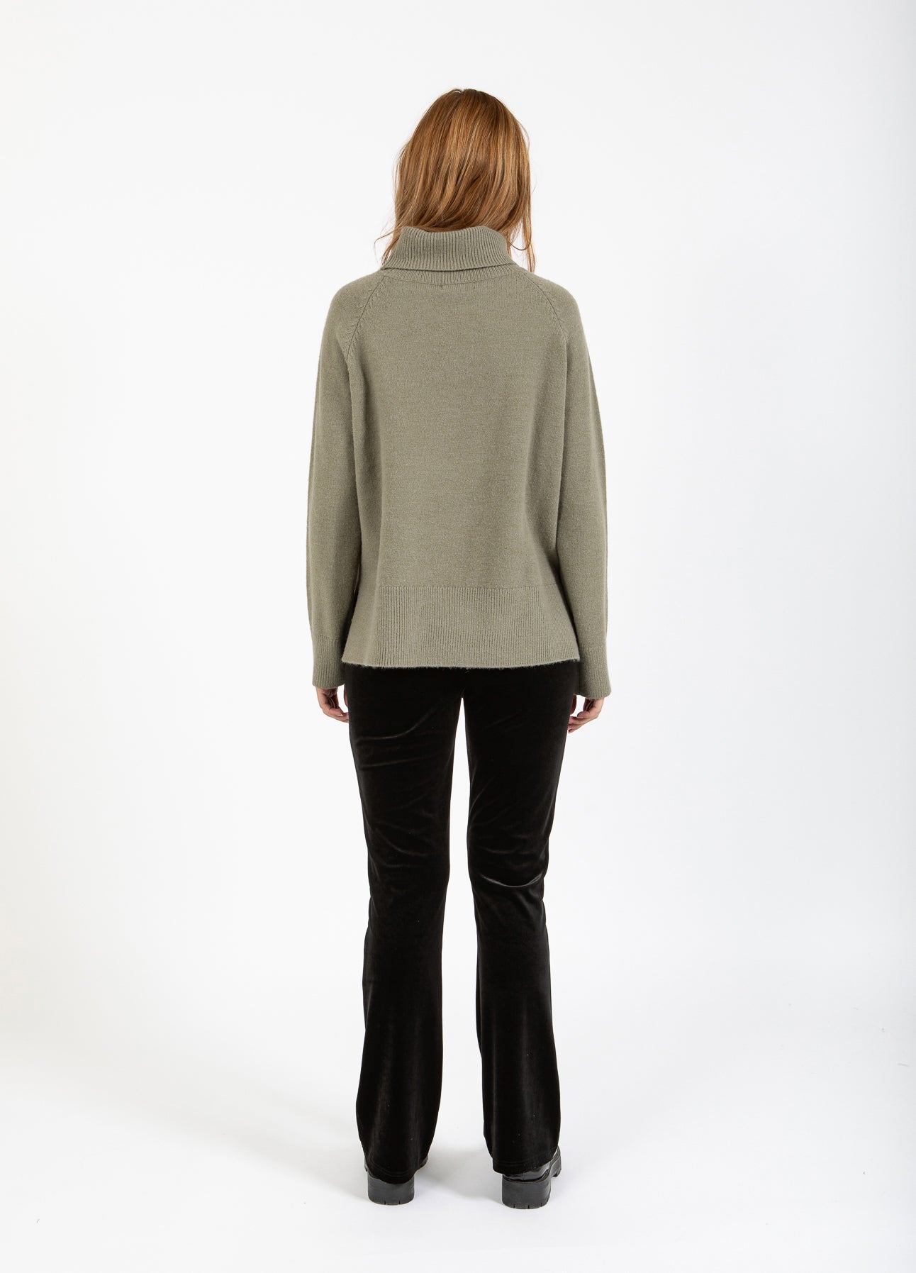 STRIK MED HØJ HALS - COMFY KNIT - Moss Green