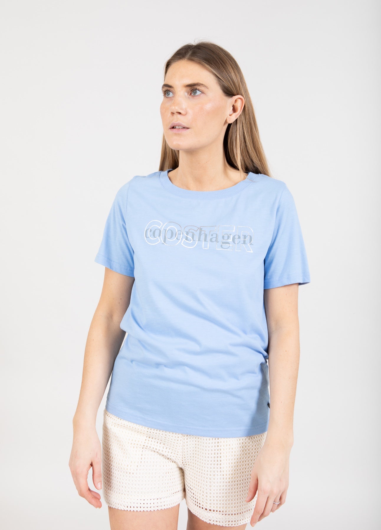 T-SHIRT MED LOGO - Bright sky blue