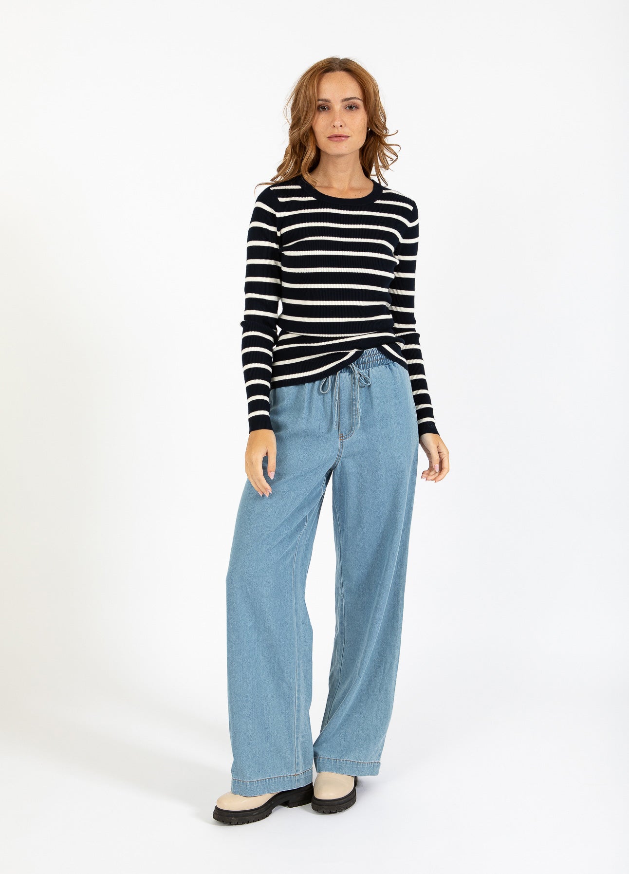 CC HEART ELENA STRIK BLUSE - Off white/navy stipes