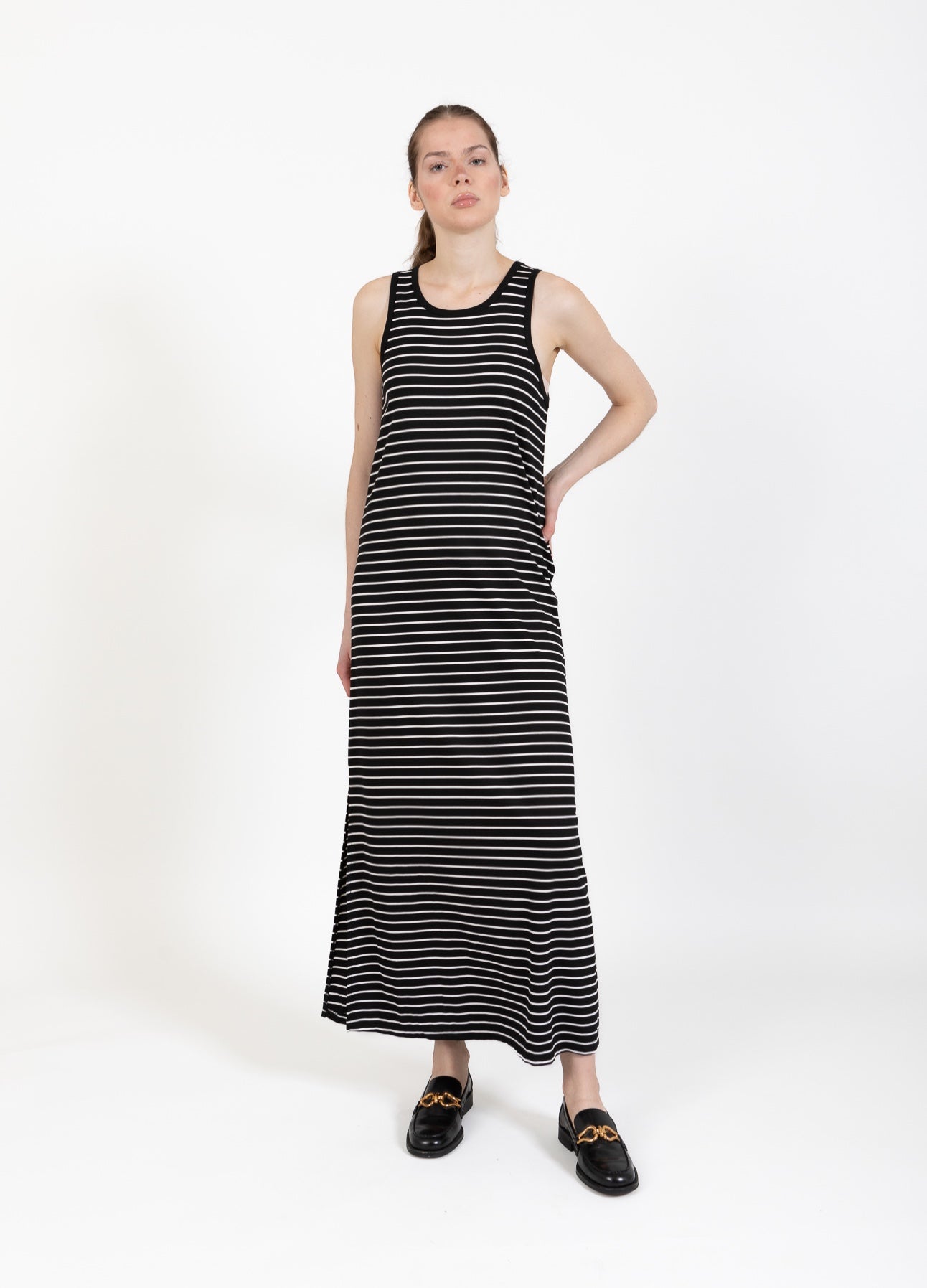 CC HEART FAYE STRIBET KJOLE - Black/white stripes