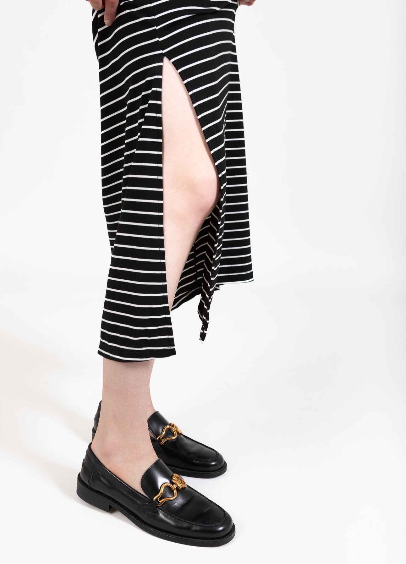 CC HEART FAYE STRIBET KJOLE - Black/white stripes