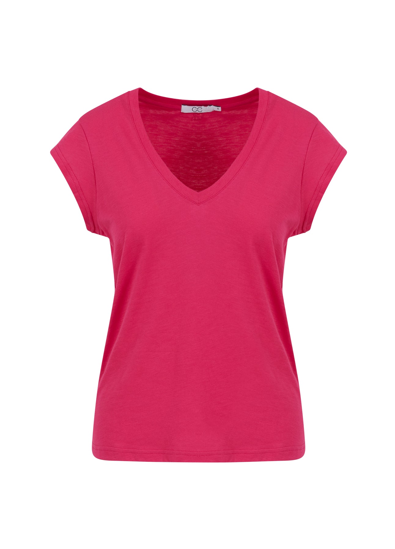 CC HEART V-HALS T-SHIRT - Bright sunrise Udsalg