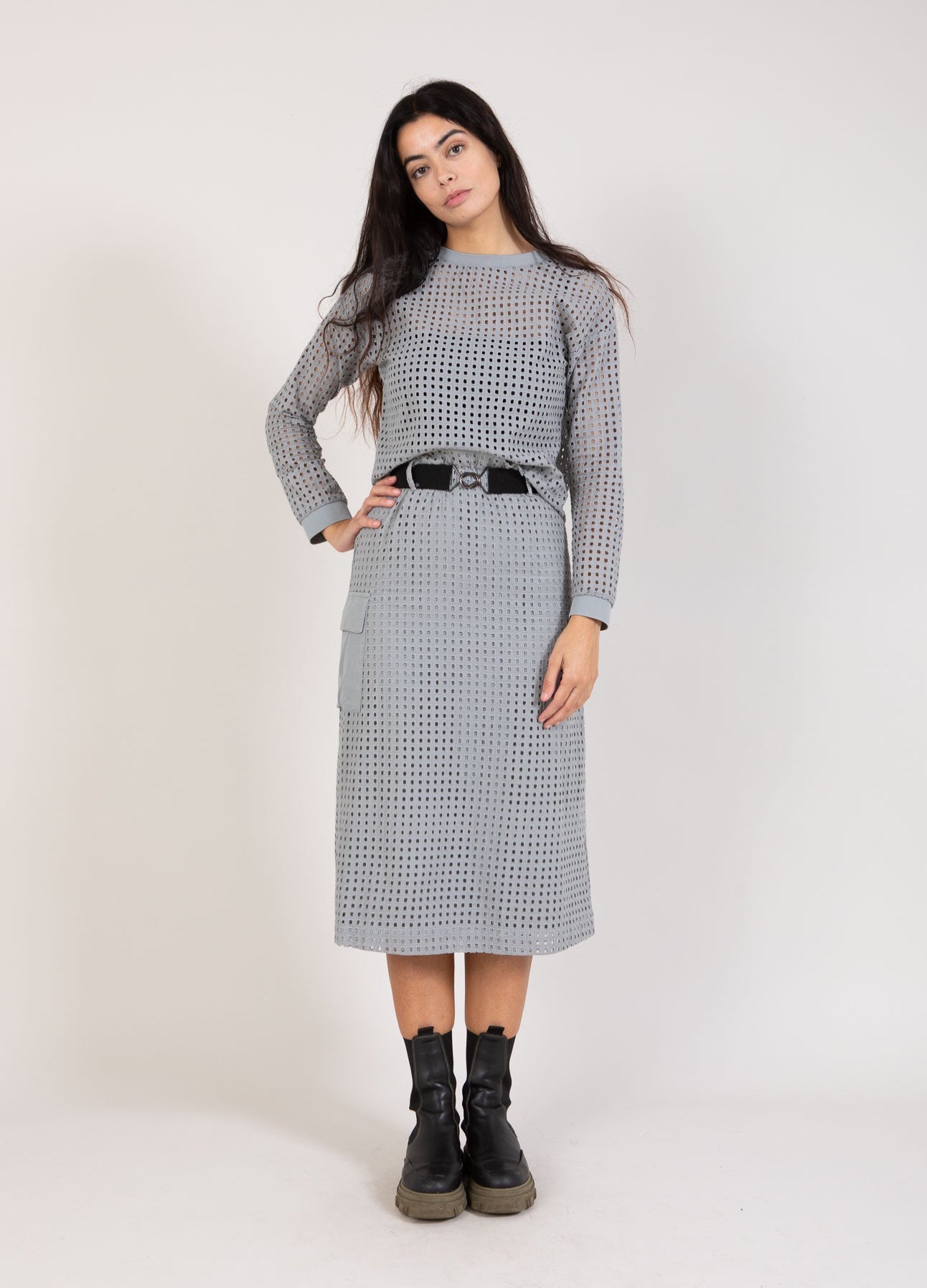 LANG NEDERDEL I MESH - Dark Grey
