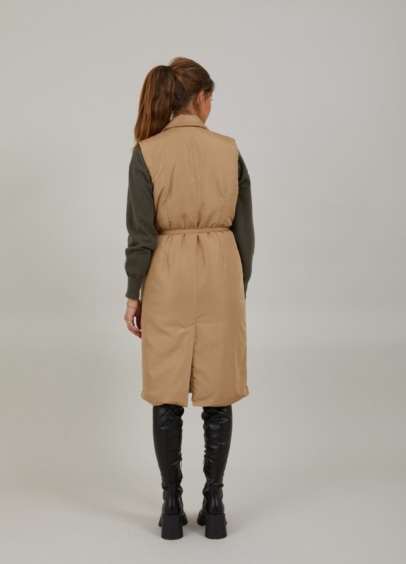 POLSTRET LANG VEST - Golden hazel