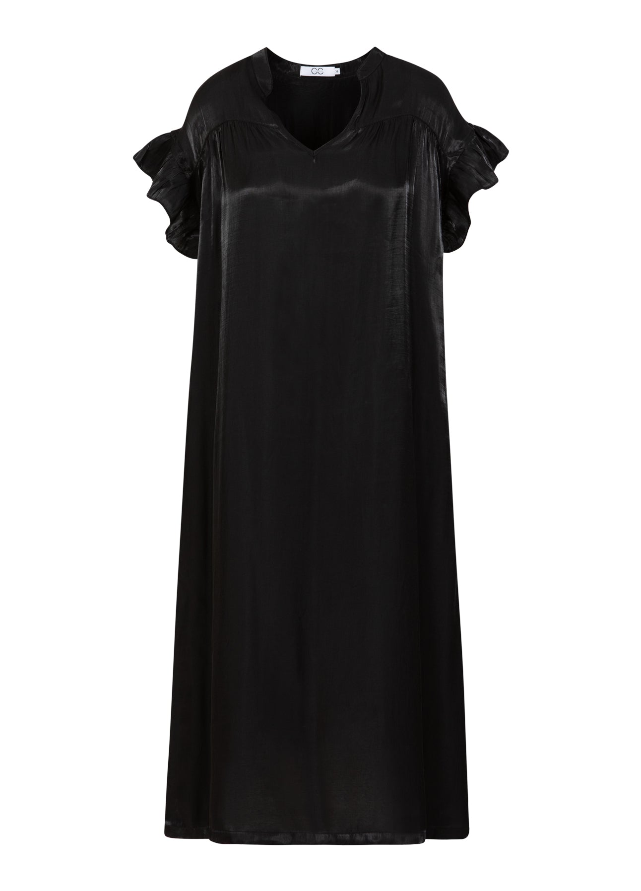 CC HEART JOLIE METALLISK KJOLE MED FOLDER - Black