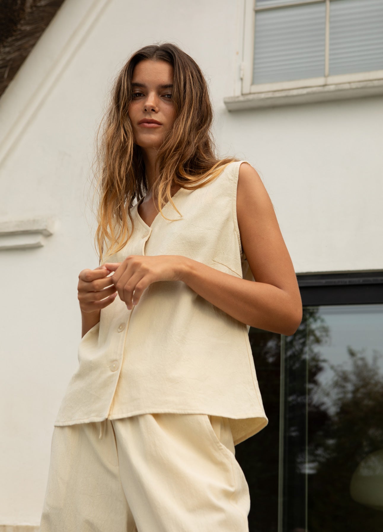 CC HEART SCOUT HØR-LOOK VESTTOP - Light honey