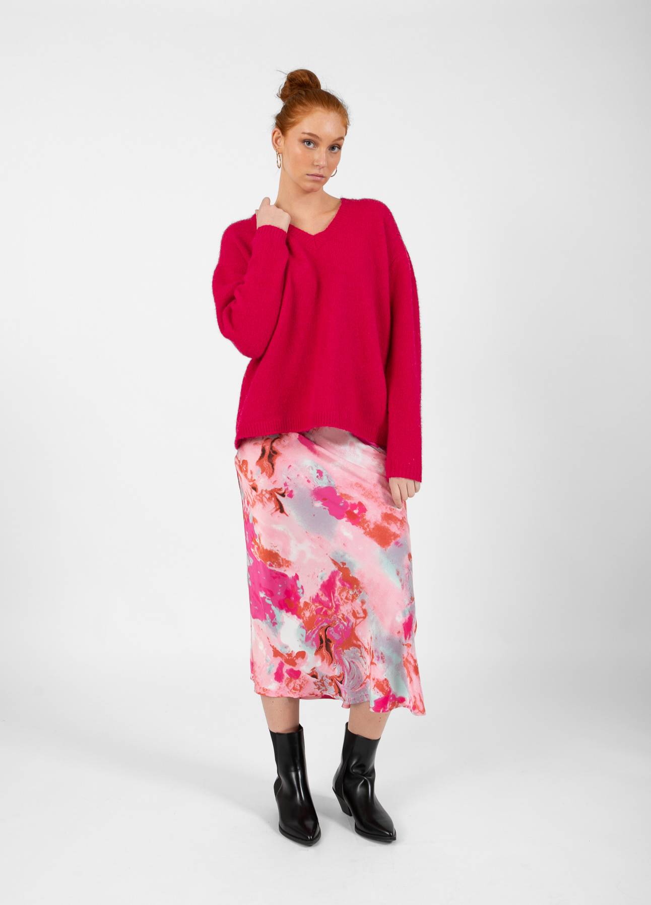 CC HEART SKYLER MEDI NEDERDEL MED PRINT - Red/pink flower Online Hot Salg