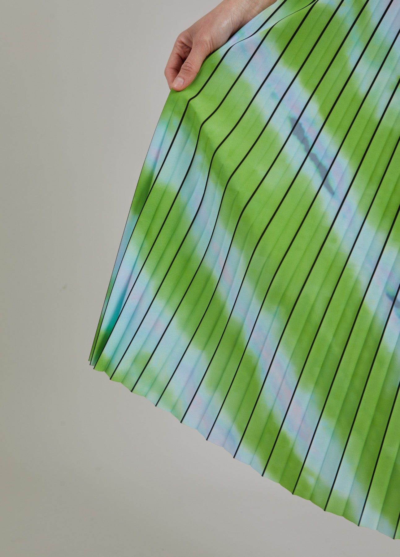 PLISSERET NEDERDEL M. FADED STRIPE PRINT - Faded stripe print
