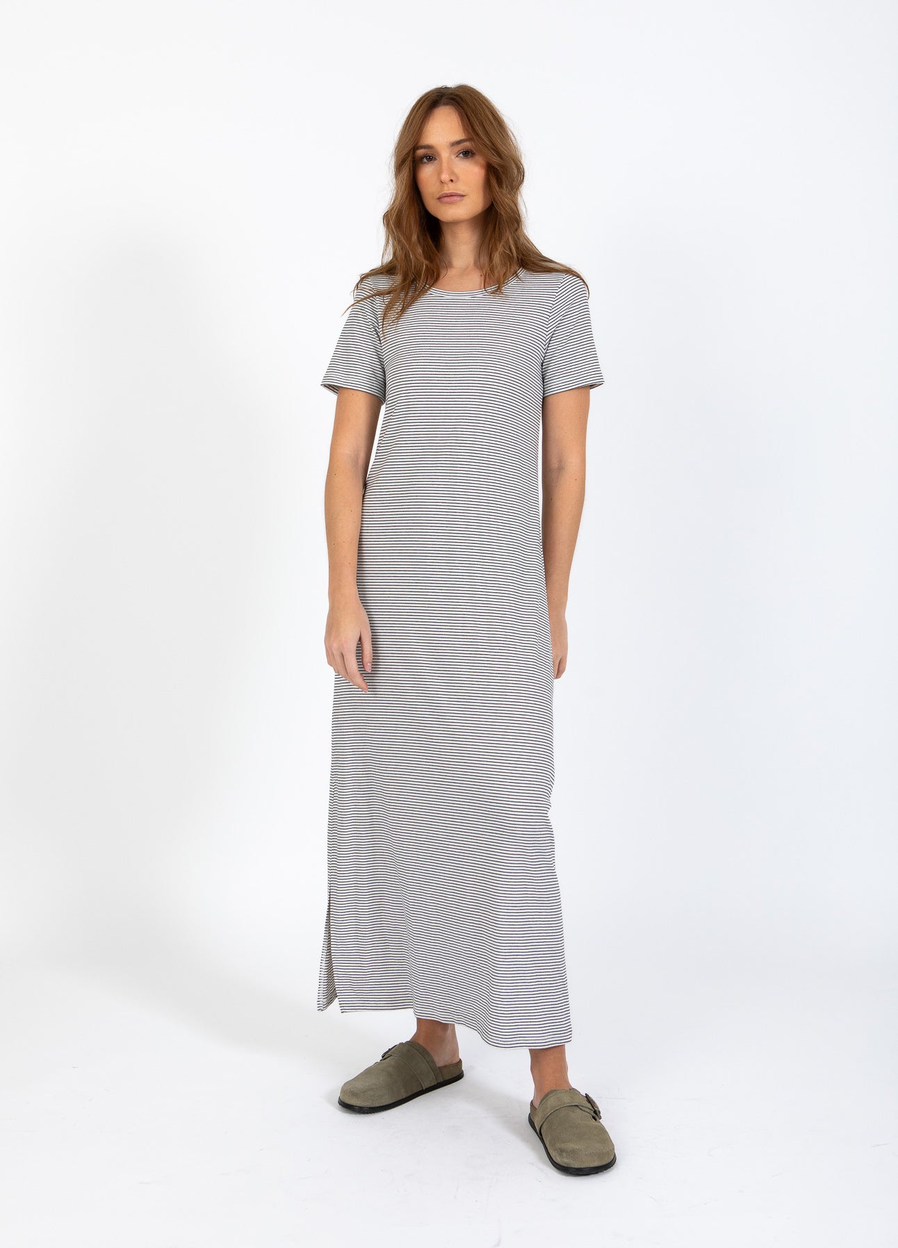 CC HEART ELYSE LØS KJOLE - White/black stripe