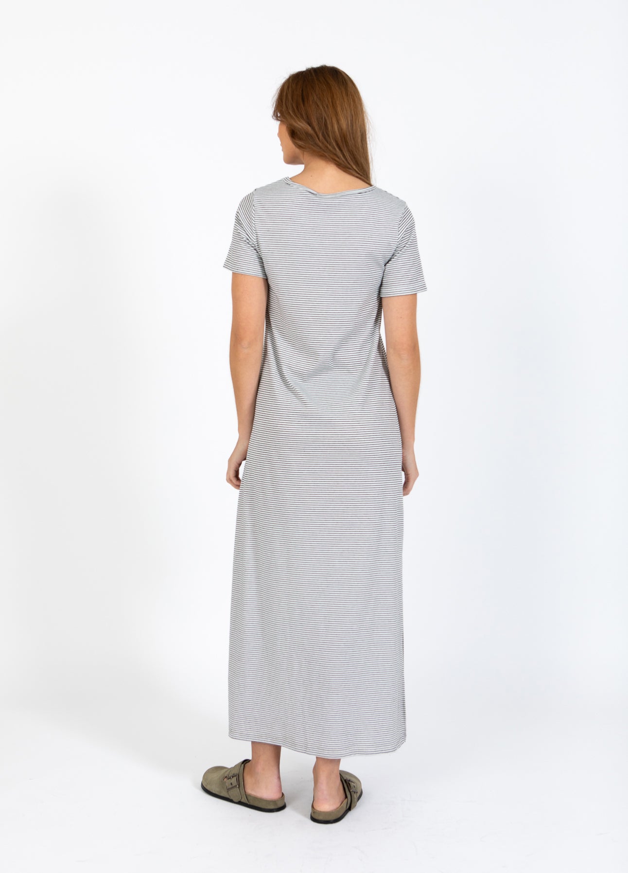 CC HEART ELYSE LØS KJOLE - White/black stripe