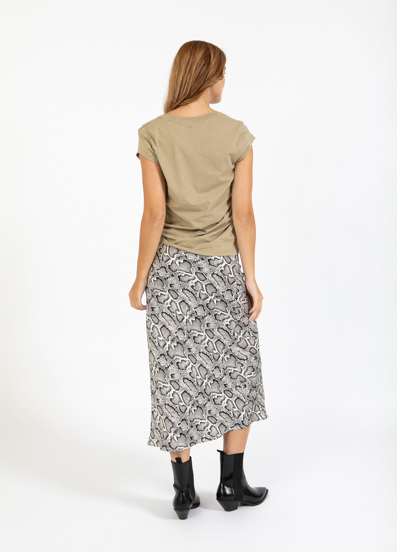 CC HEART V-HALS T-SHIRT - Sand olive