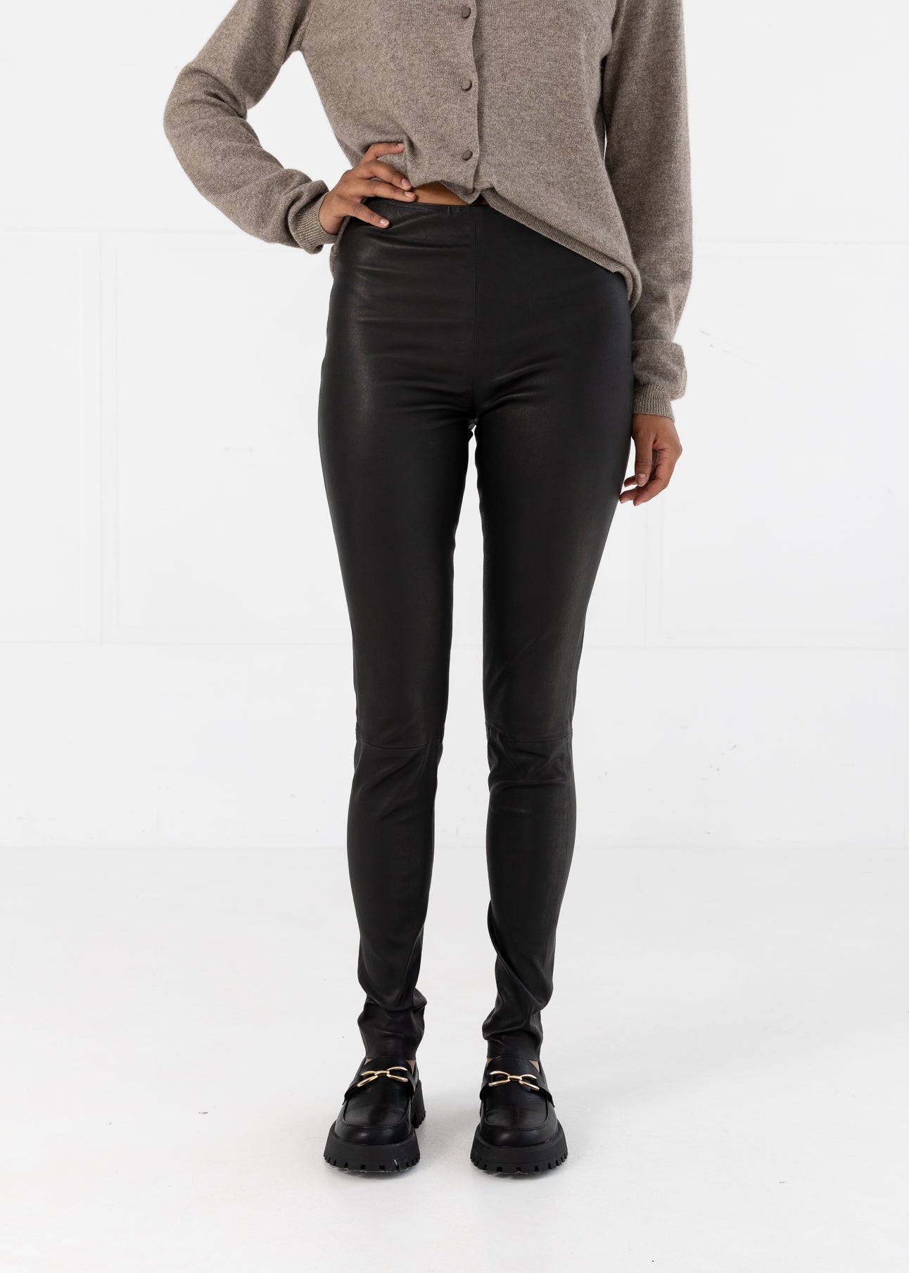 LÆDERLEGGINGS - Black