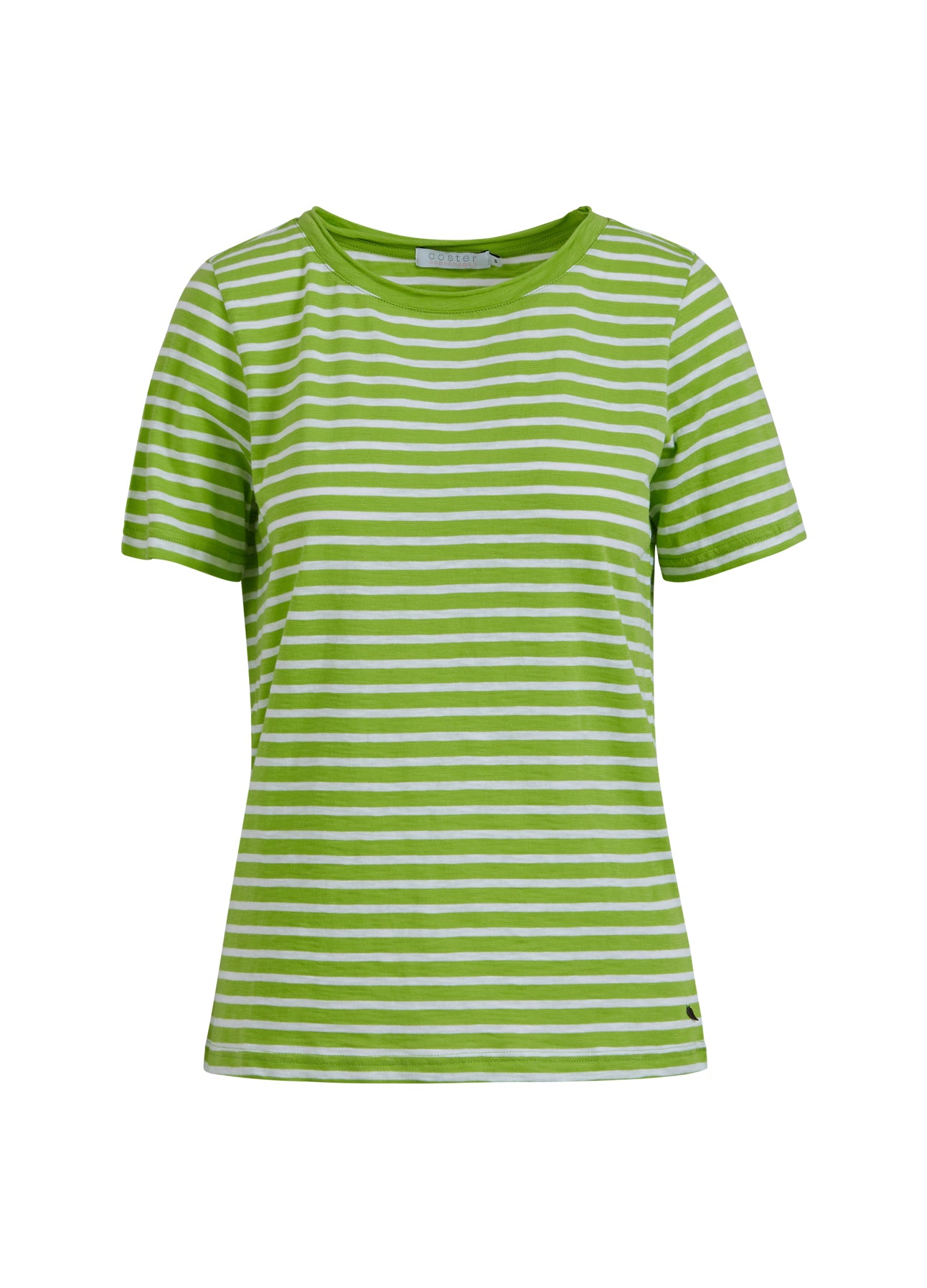 T-SHIRT M. STRIBER - MEDIUM LANGE ÆRMER - Flashy green stripe