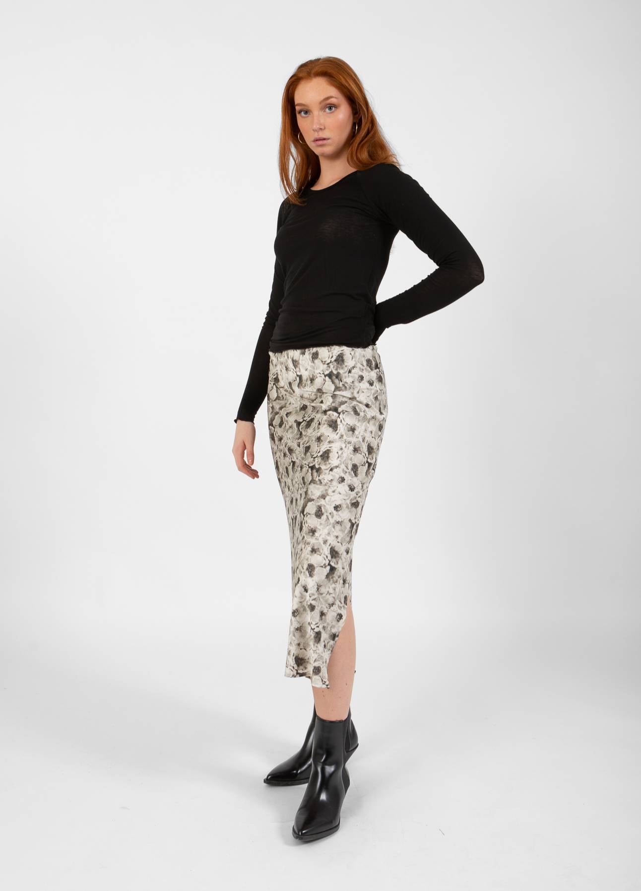CC HEART SKYLER MEDI NEDERDEL MED PRINT - Black/cream rose